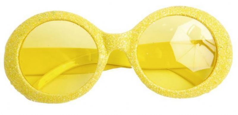 verkoop - attributen - Brillen - Rond glitter geel